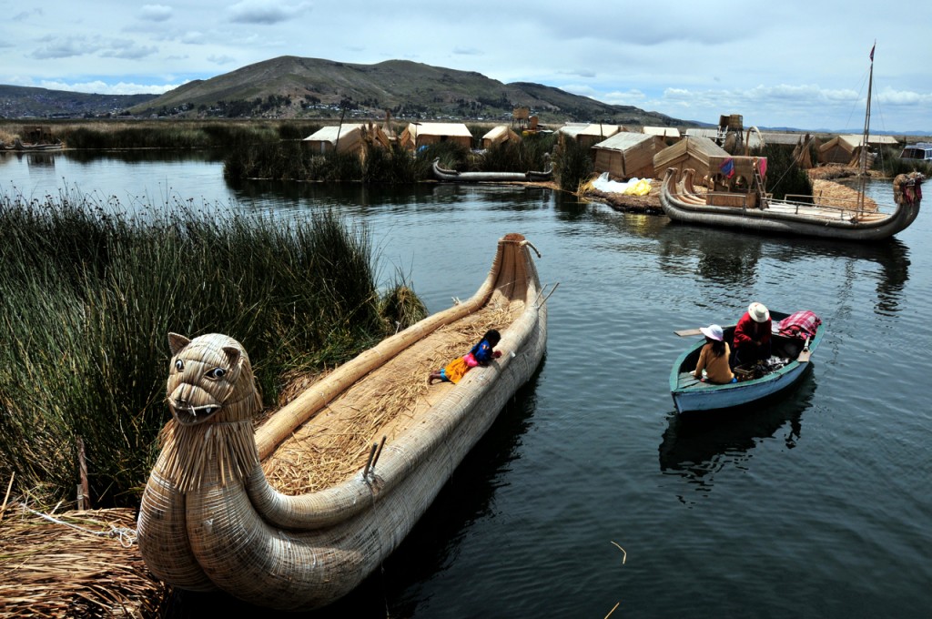 Peru - Boats on Lake Titicaca